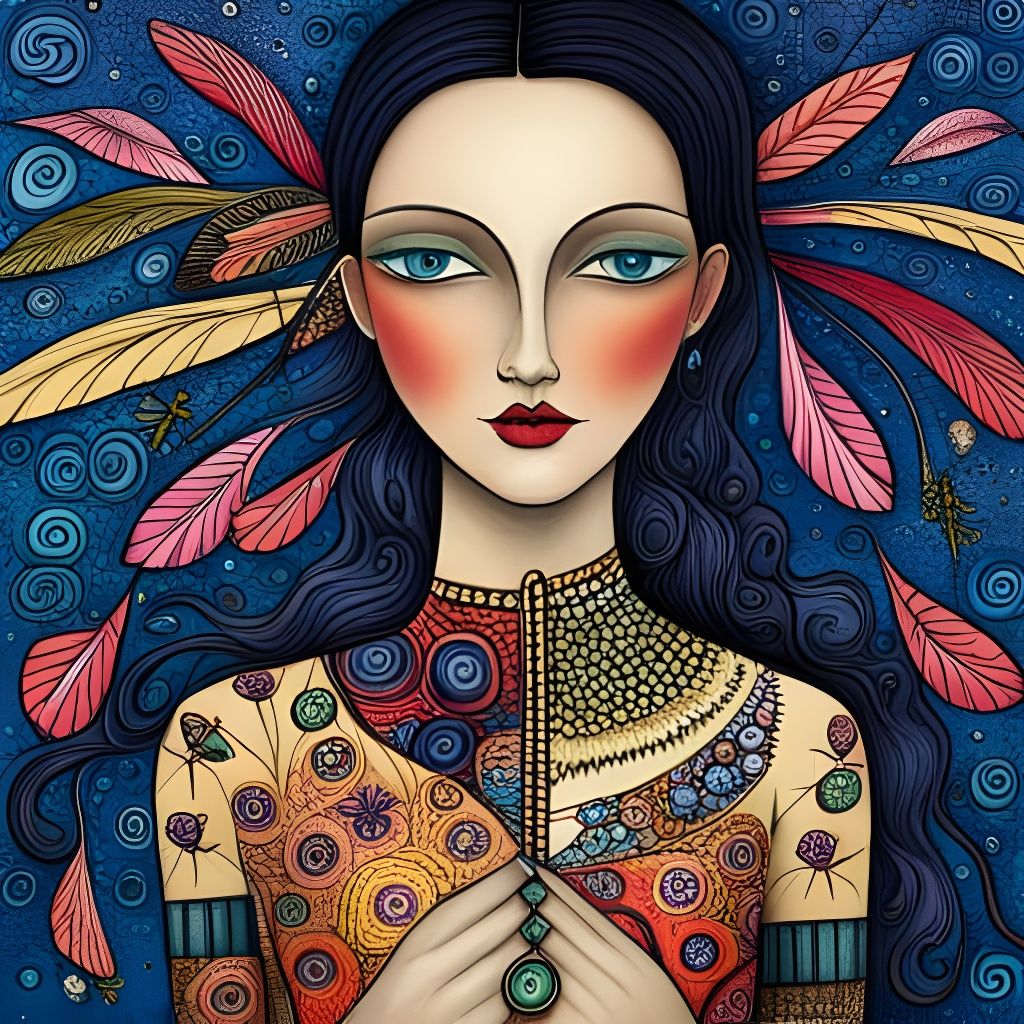 Gaia Mother Earth in Art Brut Style