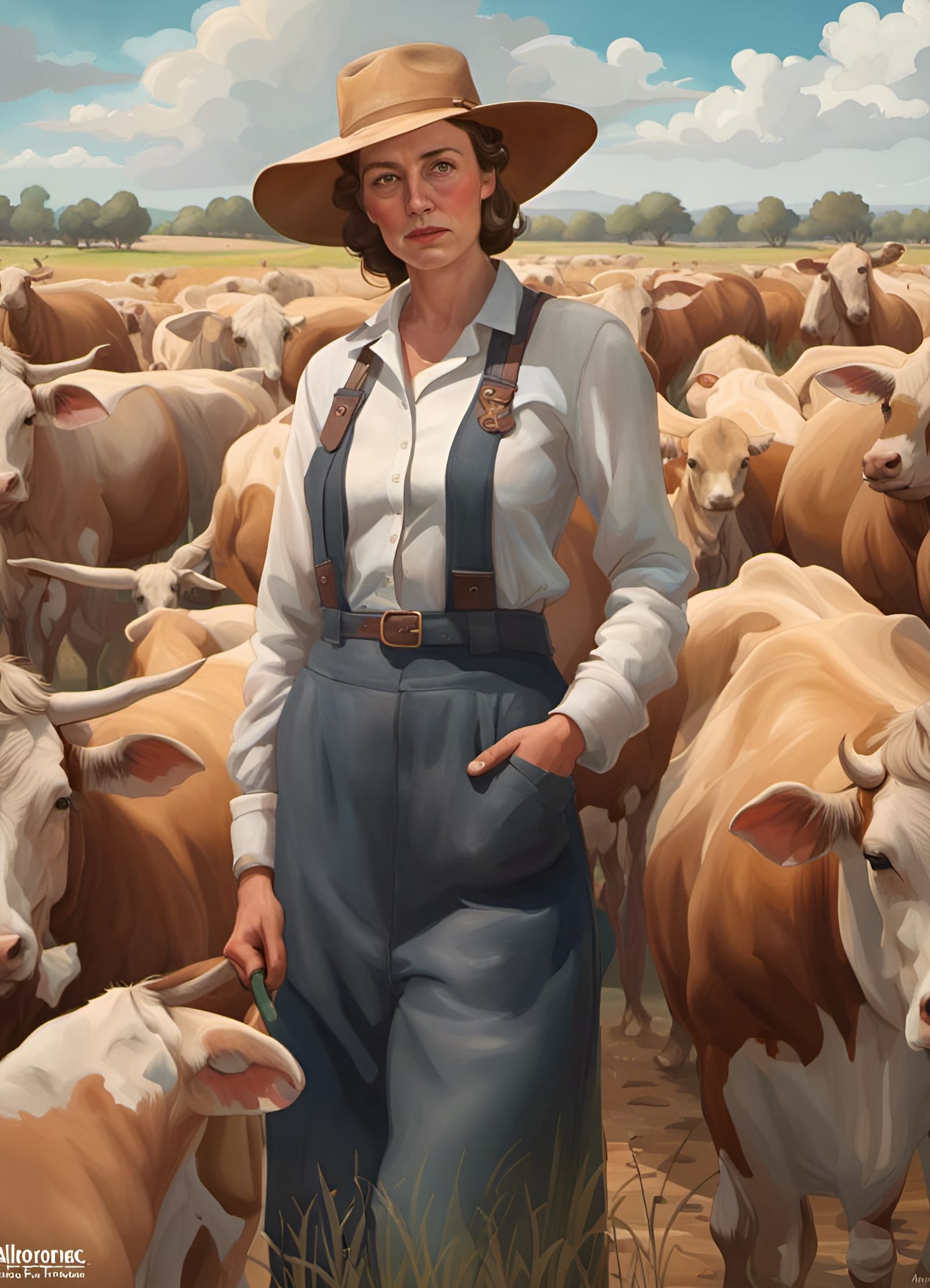Georgia O'Keeffe as a dairy farmer.