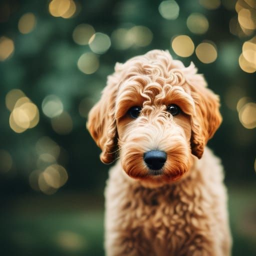 Golden Doodle Portrait in Professional Photography Style