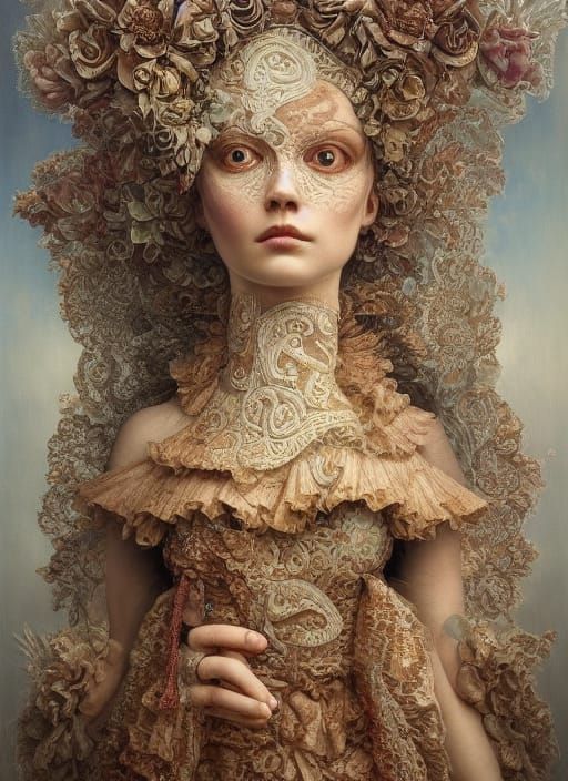 Quilt Goddess in Surreal Symbolist Style