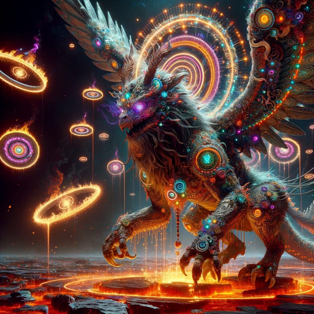 Ethereal Kirin Qilin in Luminous Ablaze