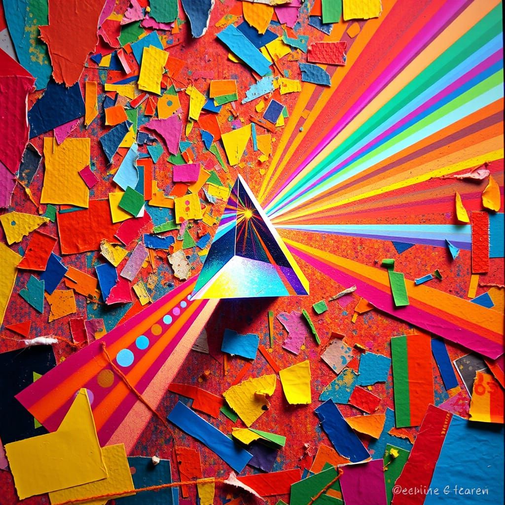 Prism Light Spectrum Collage Art
