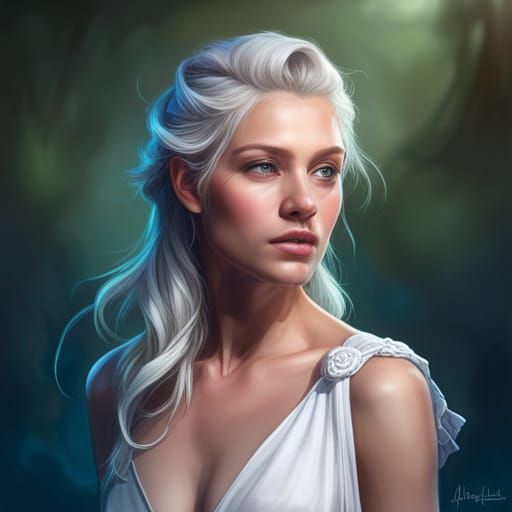 Angelic Goddess Portrait in Hyperdetailed Digital Art Style