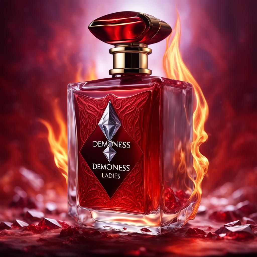 Blood Flame Cologne: Hyperrealistic Diamond Crystal Bottle