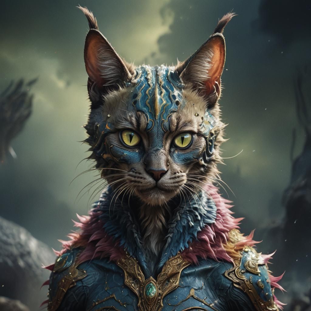 Regal Alien Portrait in Hyperrealistic Style