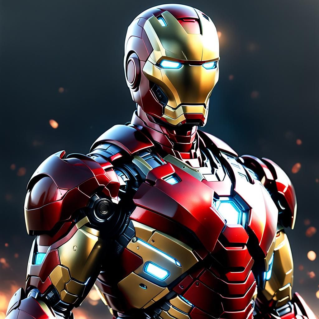 Futuristic Ironman in Detailed 3D Anime Art