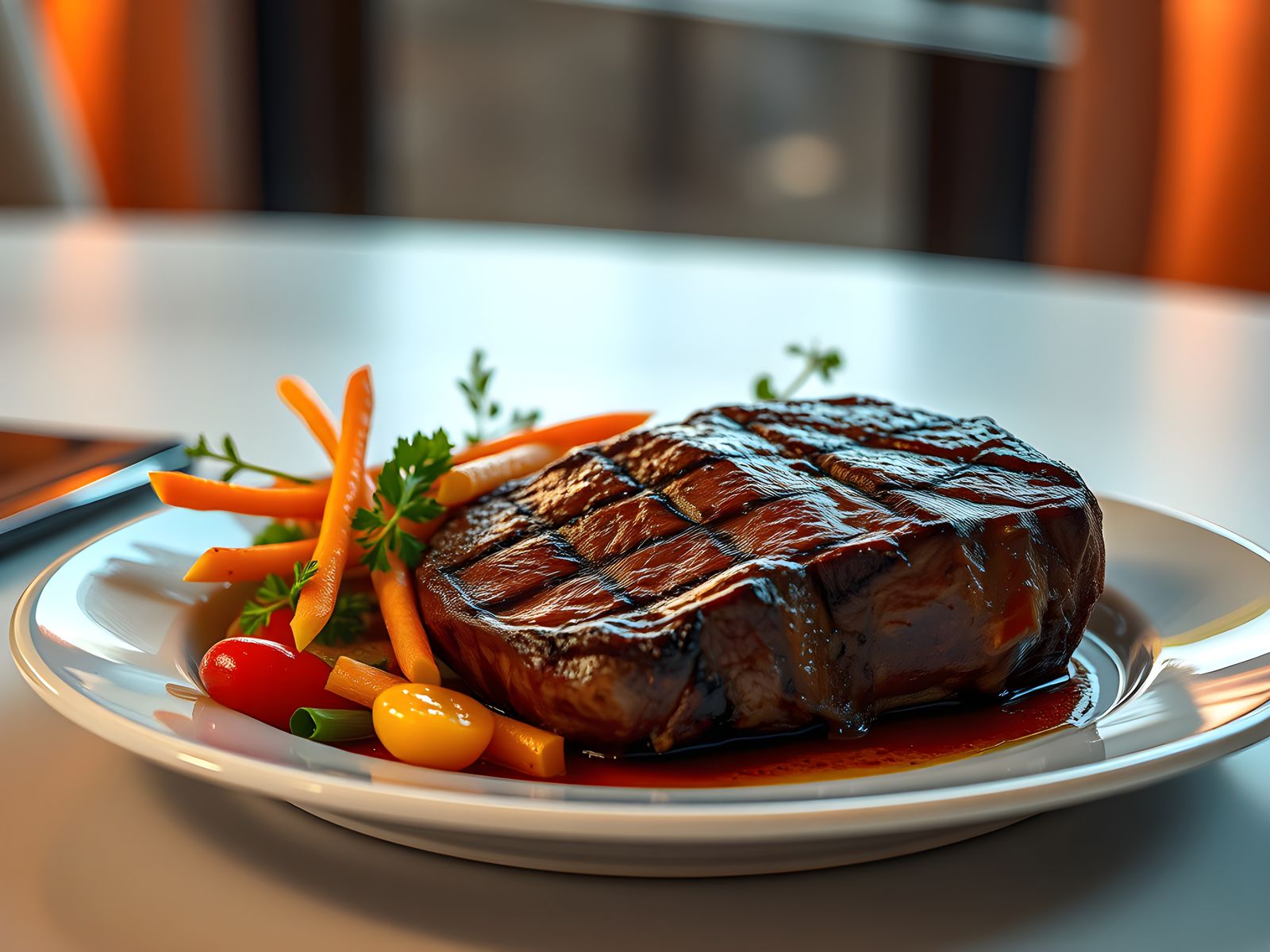 Hyper Realistic Steak and Vegetables in High Definition
