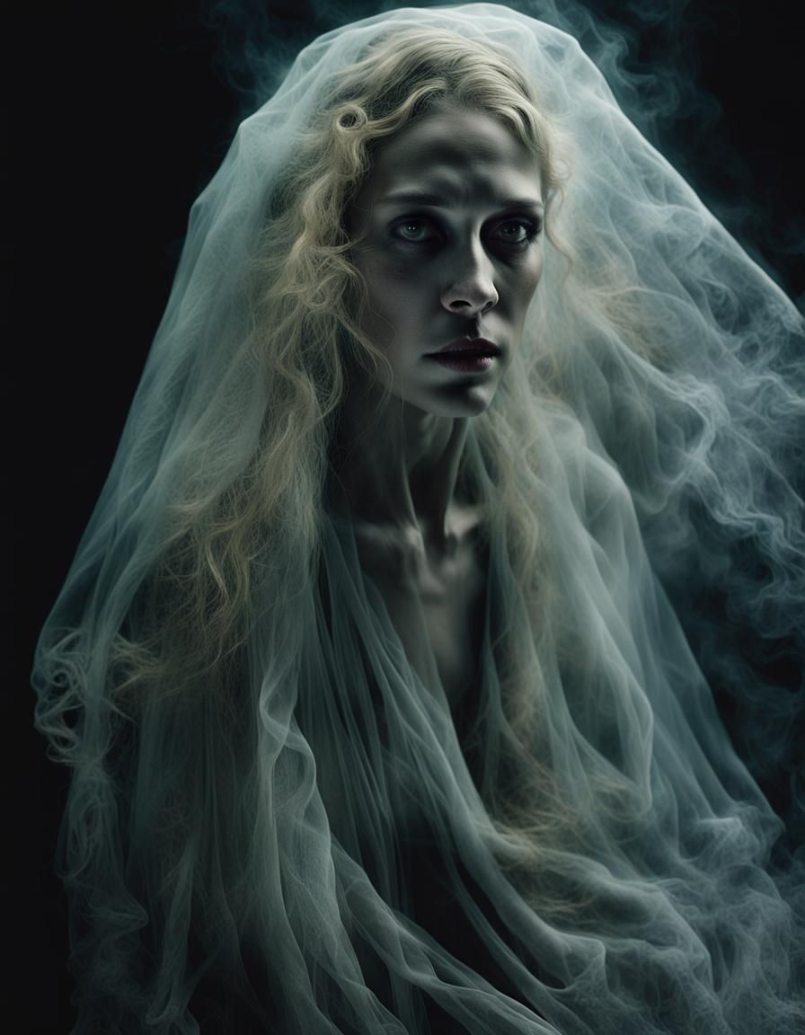Ethereal Undead Queen Portrait in Eerie Luminescence