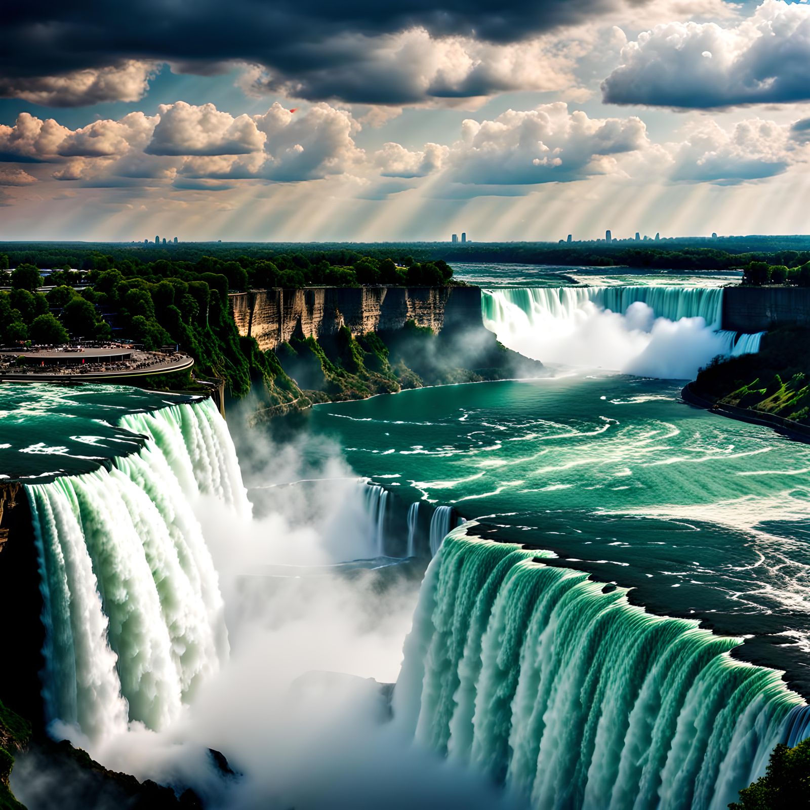 Beutiful gorgeous epic magnificent vista view of Niagara Fal...