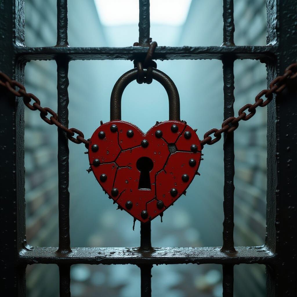 Shattered Heart Lock in Cage: Cinematic Still