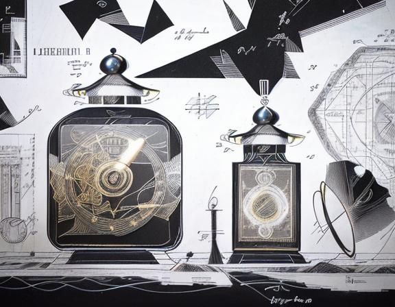 Ornate Technical Drawing of Rome with Musical Elements