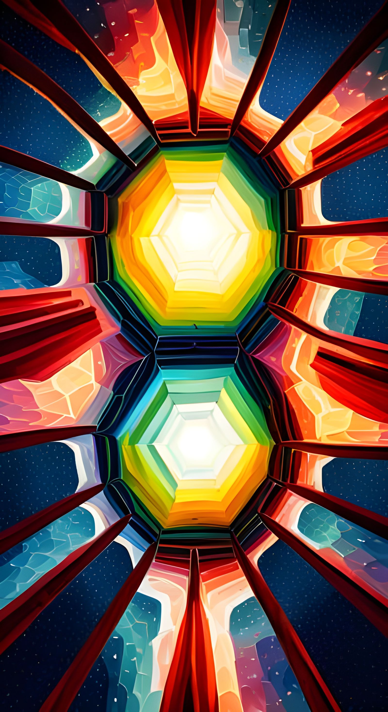 Solar Panel Kaleidoscope in Psychedelic Style
