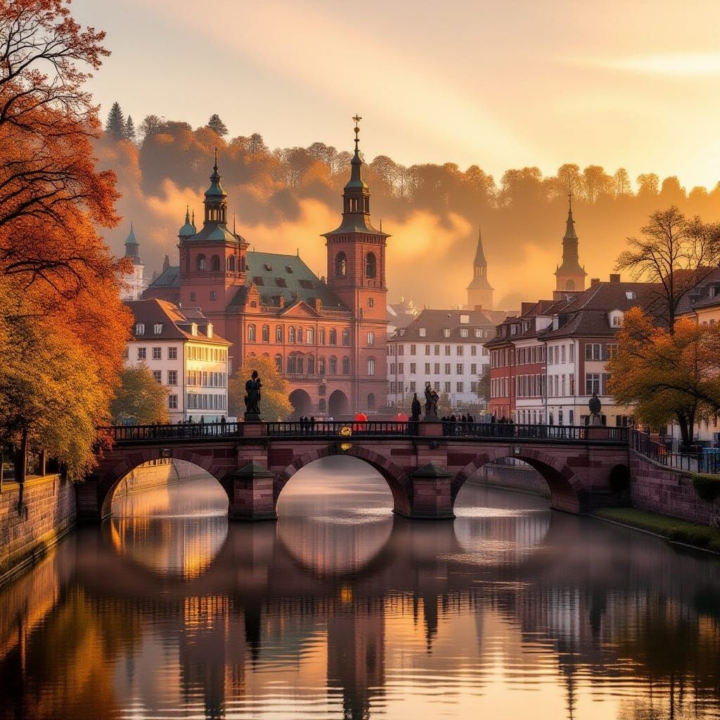 Surreal Heidelberg Bridge Masterpiece at Golden Hour