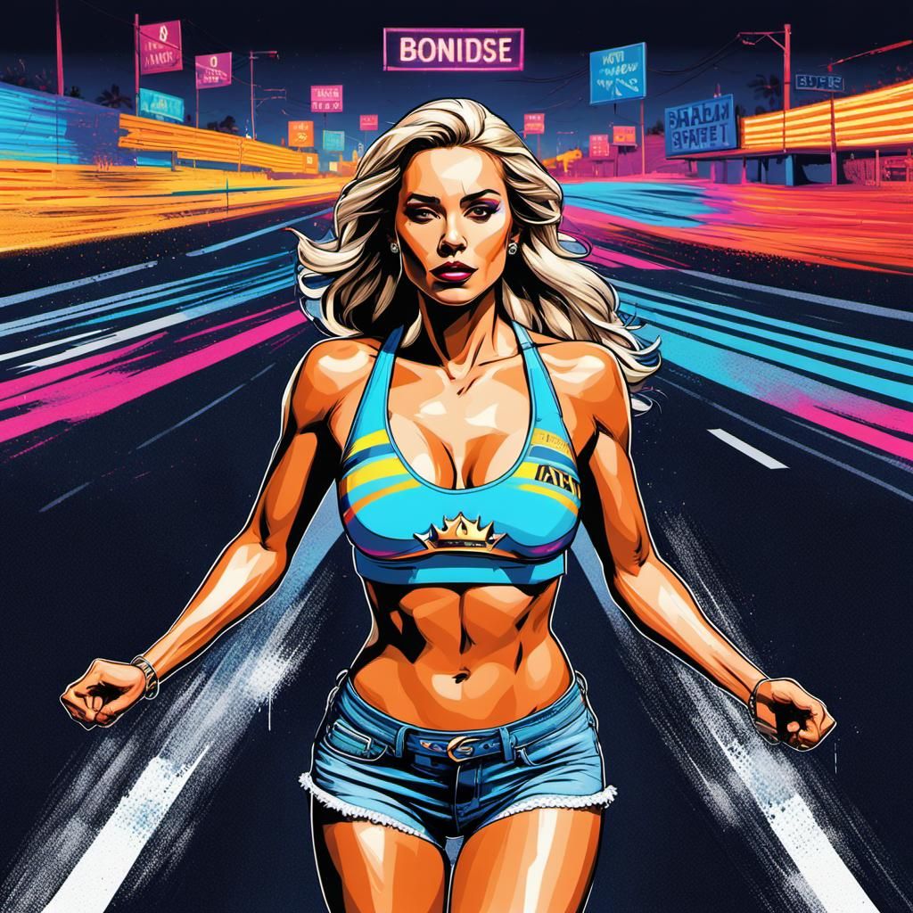 Street Racing Queen in Pop Art Style