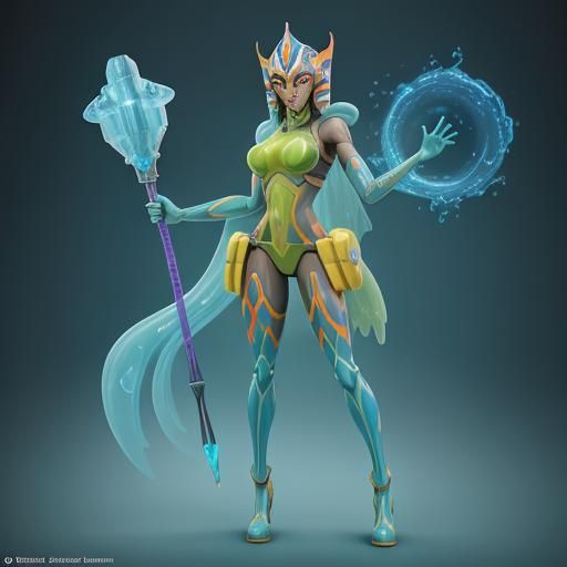 Ahsoka as Slime Girl in 3D Digital Art