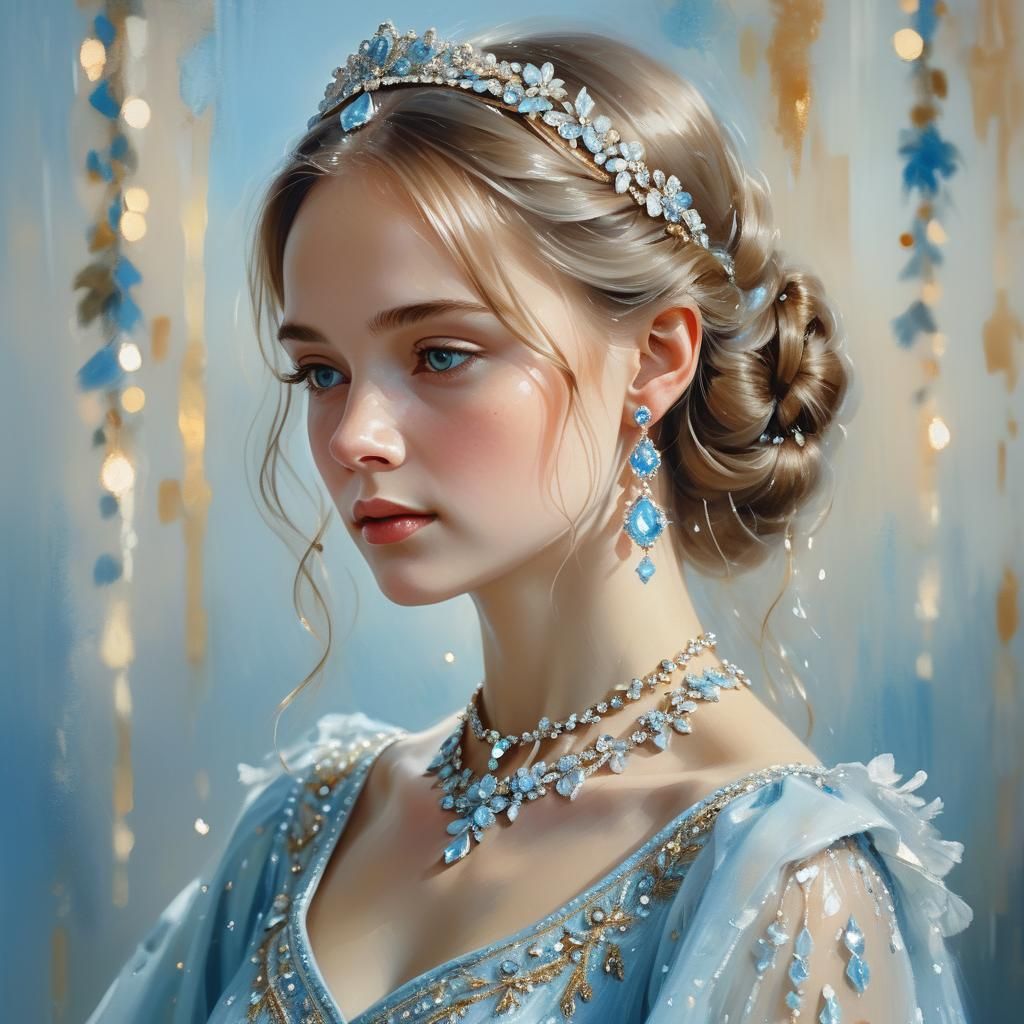 Russian Princess Portrait in Impressionism Style