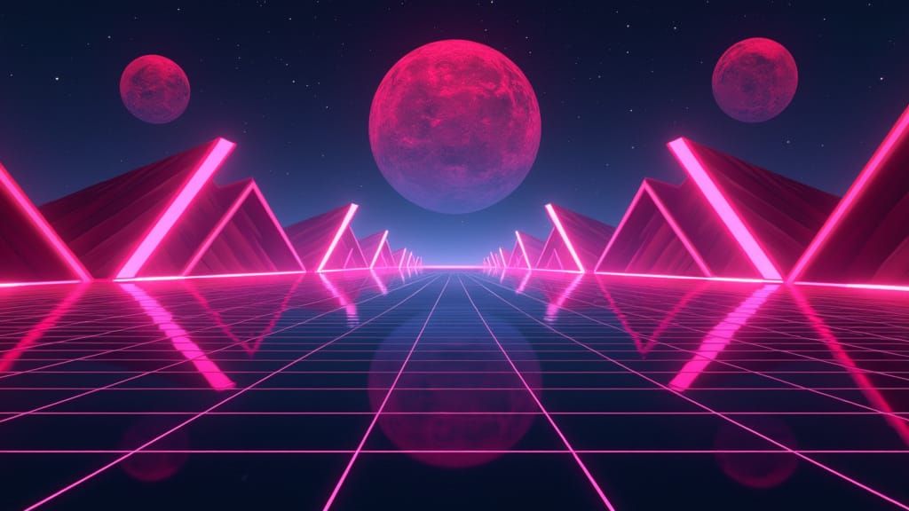 Neon Cyberpunk Geometric Patterns
