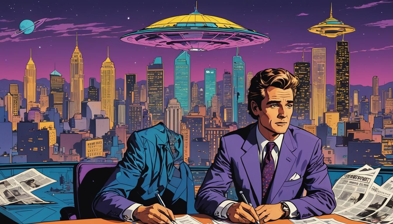 Retro-Futuristic Pop Art TV Host