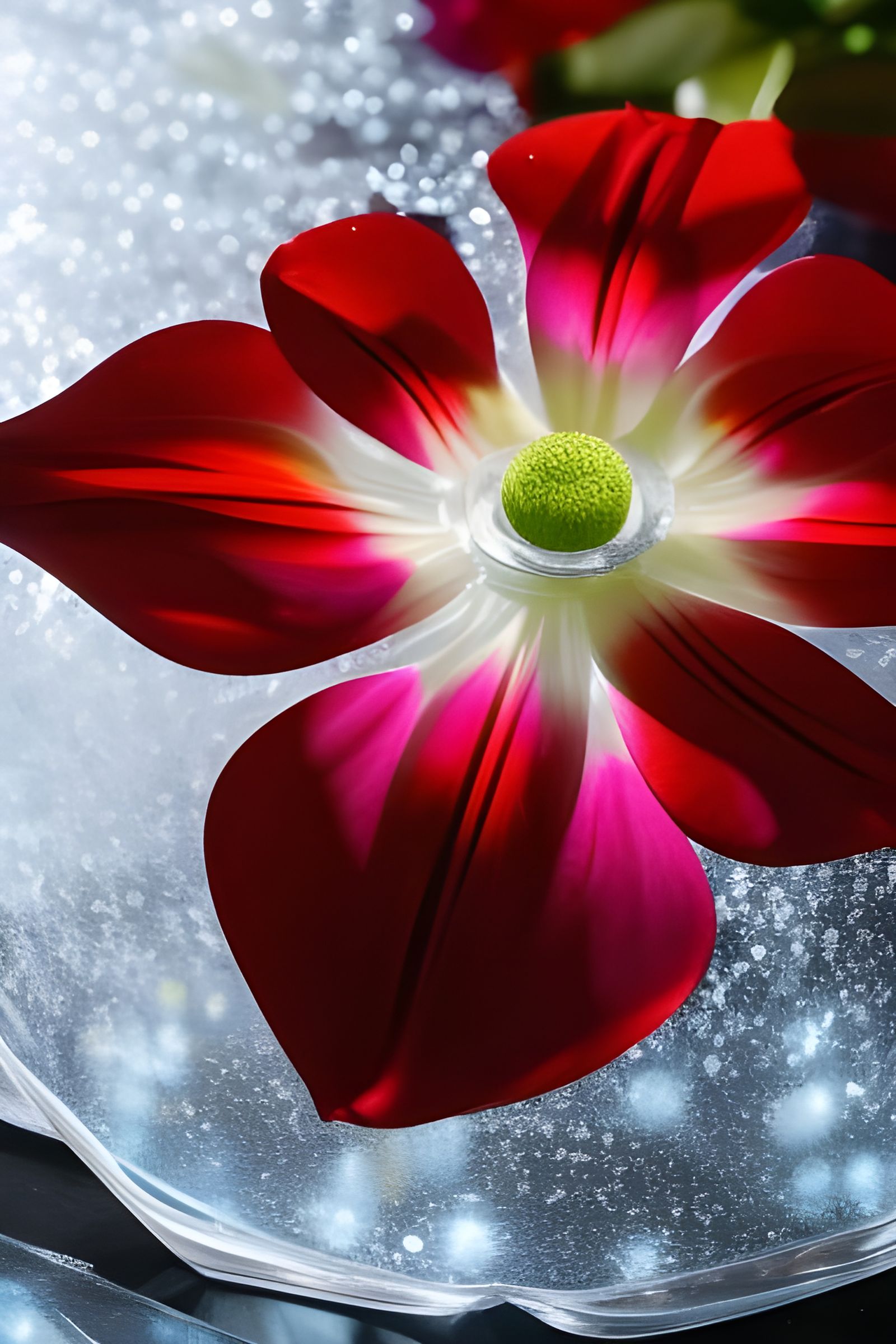 Frozen Rose in Dome: Hyperdetailed Concept Art