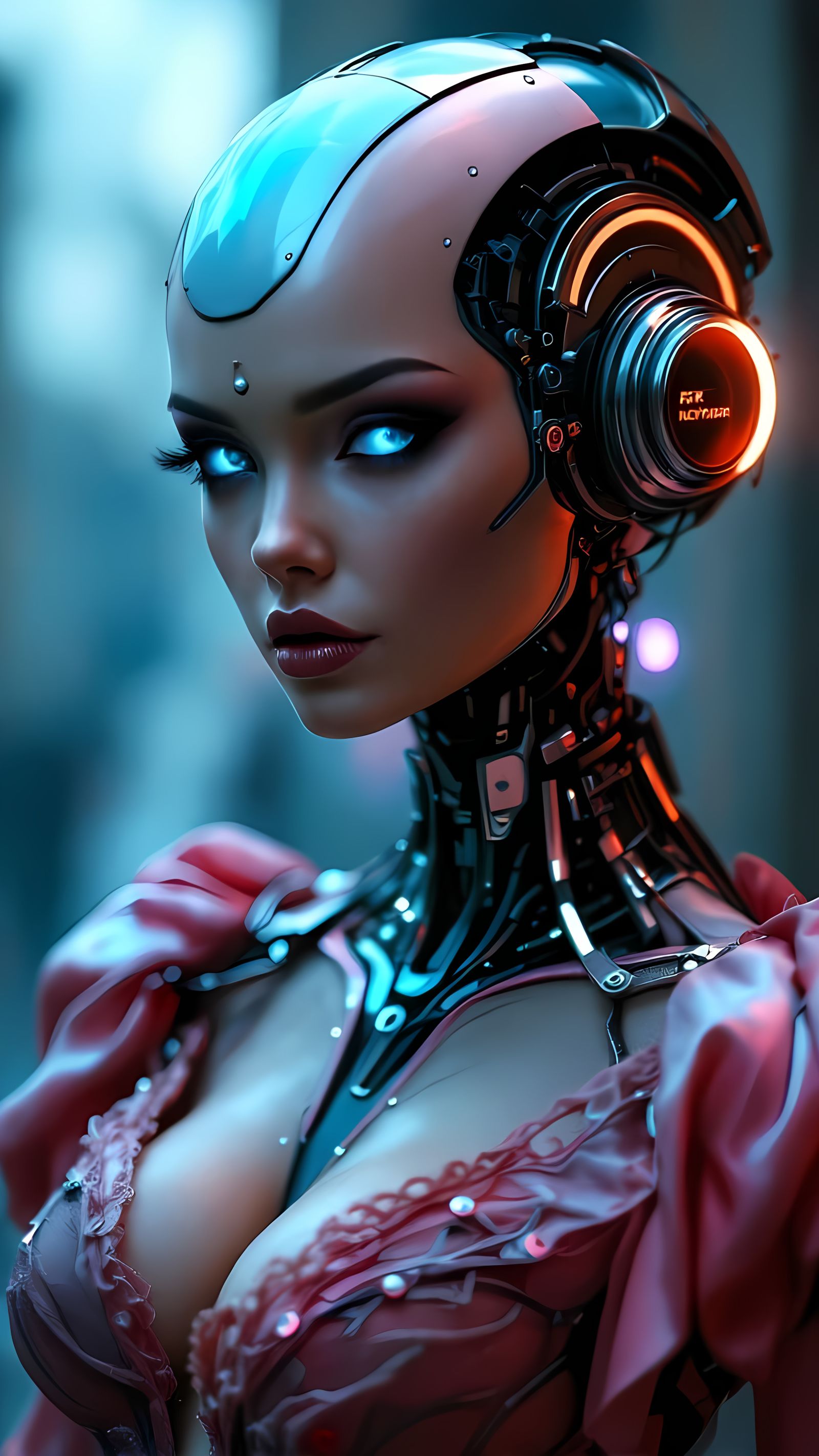 Steampunk Femme Fatale in Cyberpunk Attire