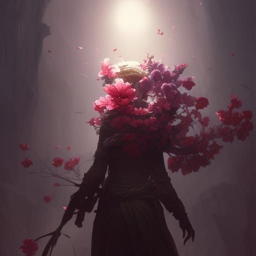 Blooming Flower in Dark Fantasy Style
