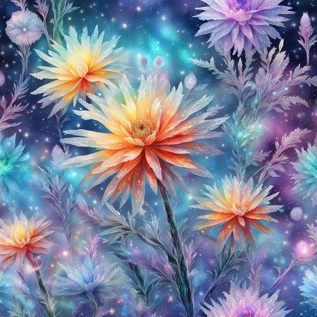 Ice Flowers in Holographic Cosmic Style