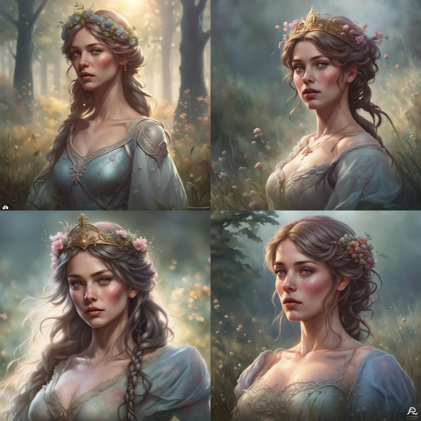 Misty Meadow Princess Portrait in Artgerm Style