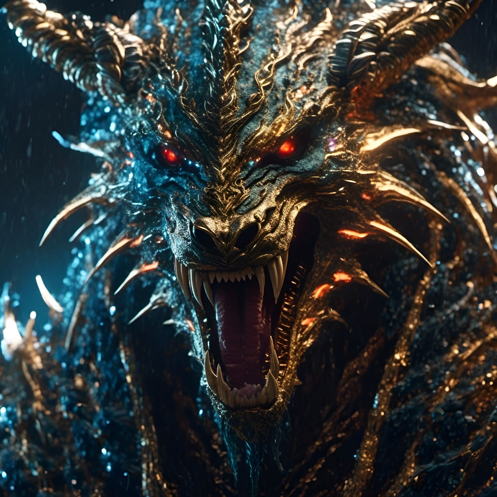 Mythical Lightning Beast Portrait in Photorealistic Style