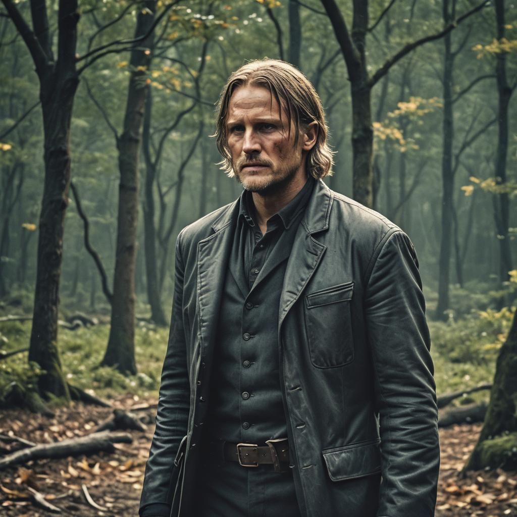 Dramatic Film Still of a Character in Vignette