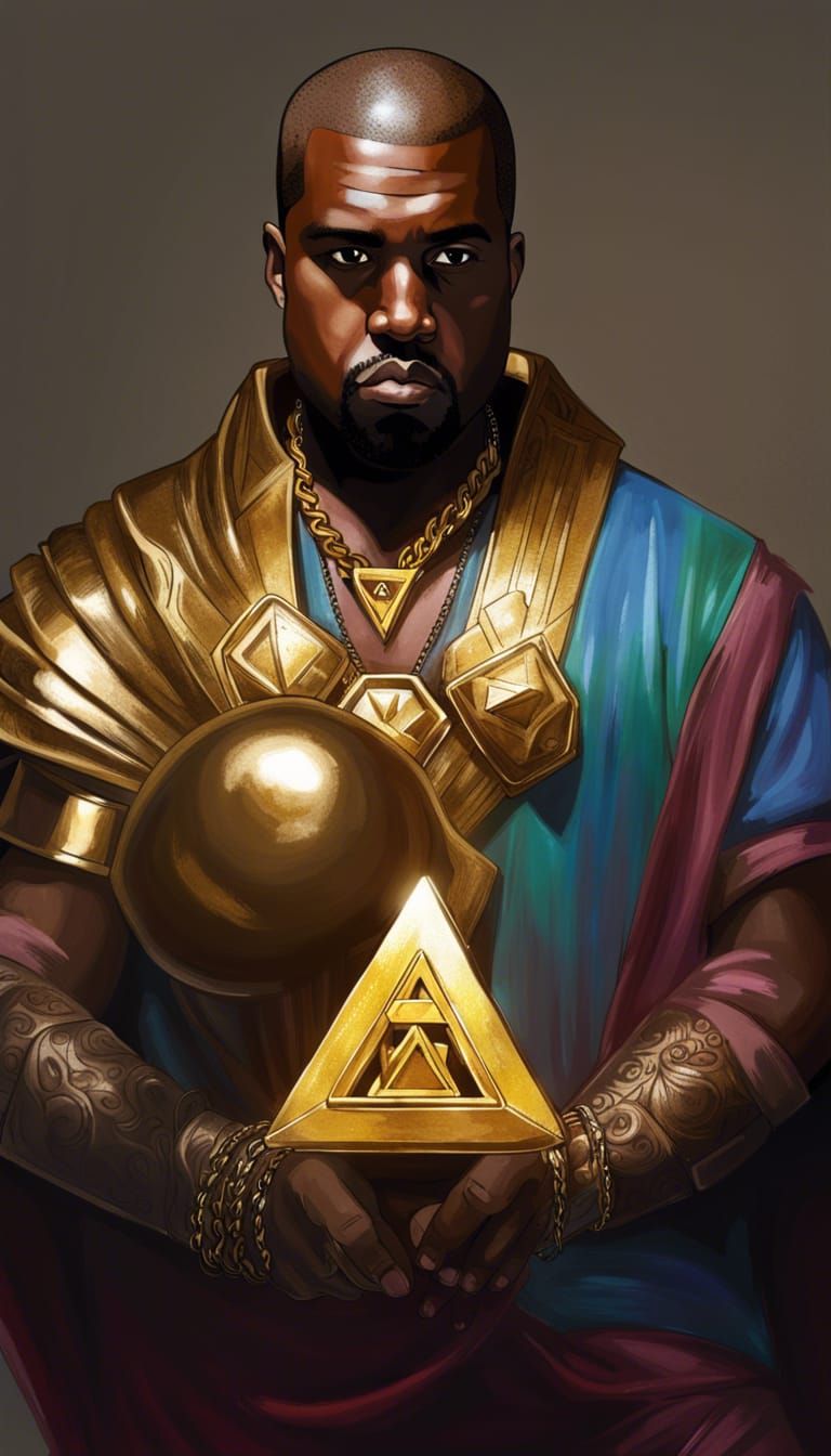 Man with Infinity Gauntlet and Triforce, Hyperrealistic Art