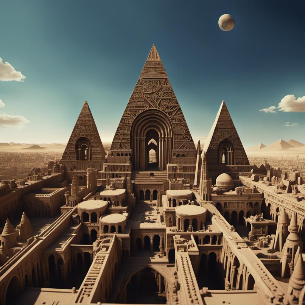 Steampunk Egyptian Necropolis in Neo-Gothic Vista