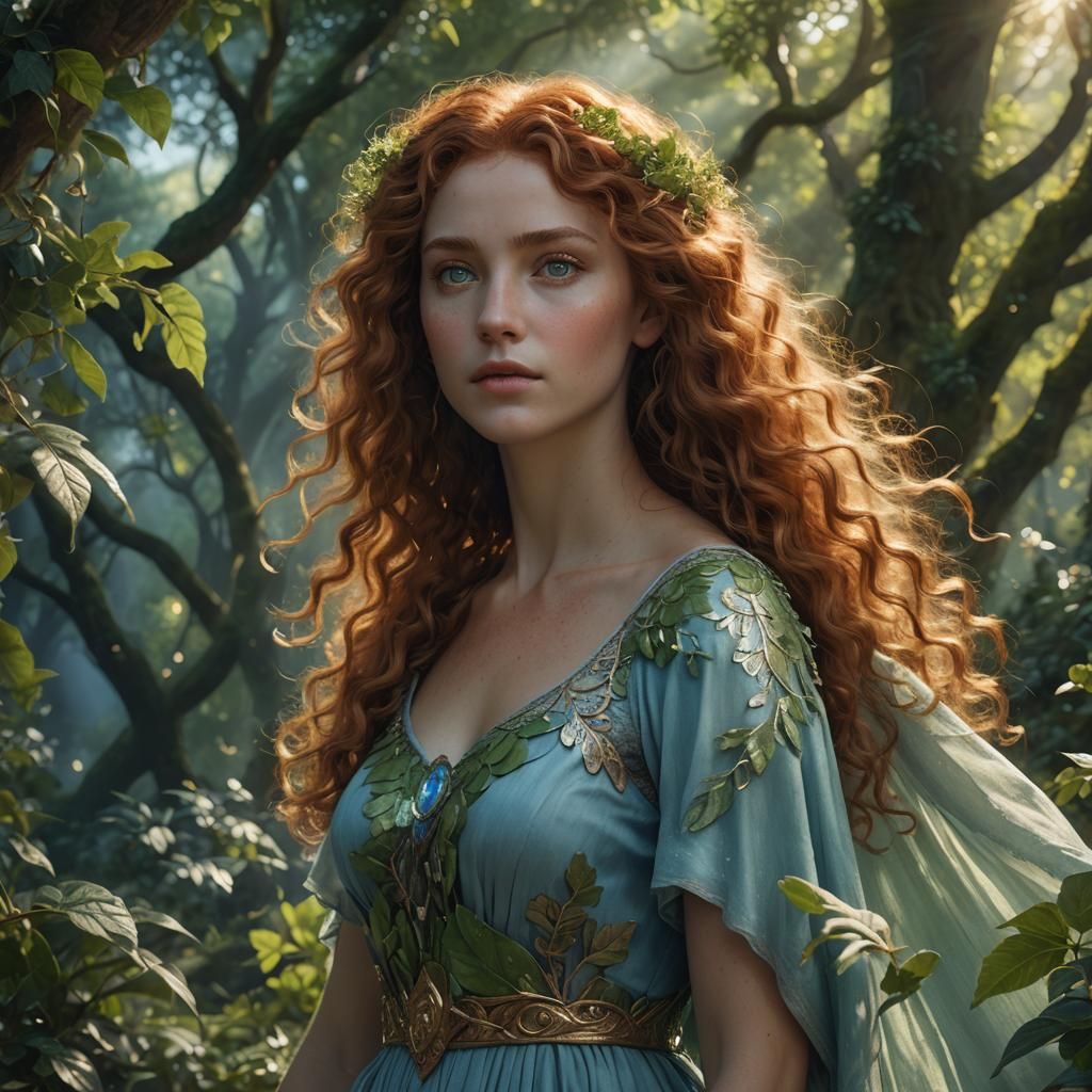 Goddess of Light and Nature in Mystic Setting