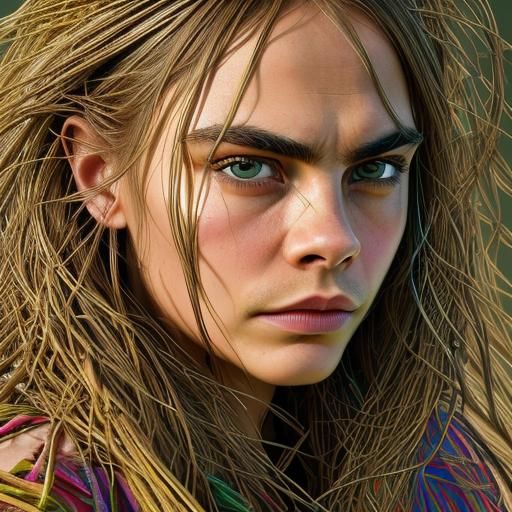 Hay Face: Hyperrealistic Surrealism in Woven Detail