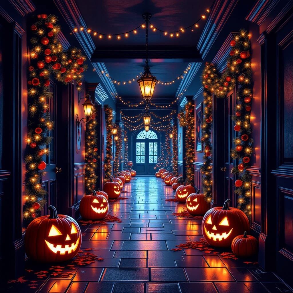Halloween Hallway Transforms into Magical Christmas Wonderla...