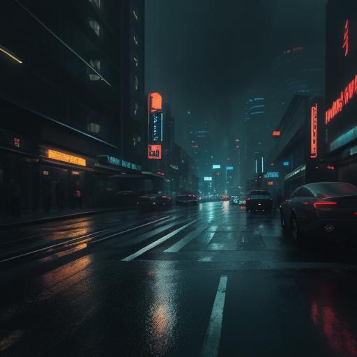 Cyberpunk Cityscape at Dusk: A Cinematic Still