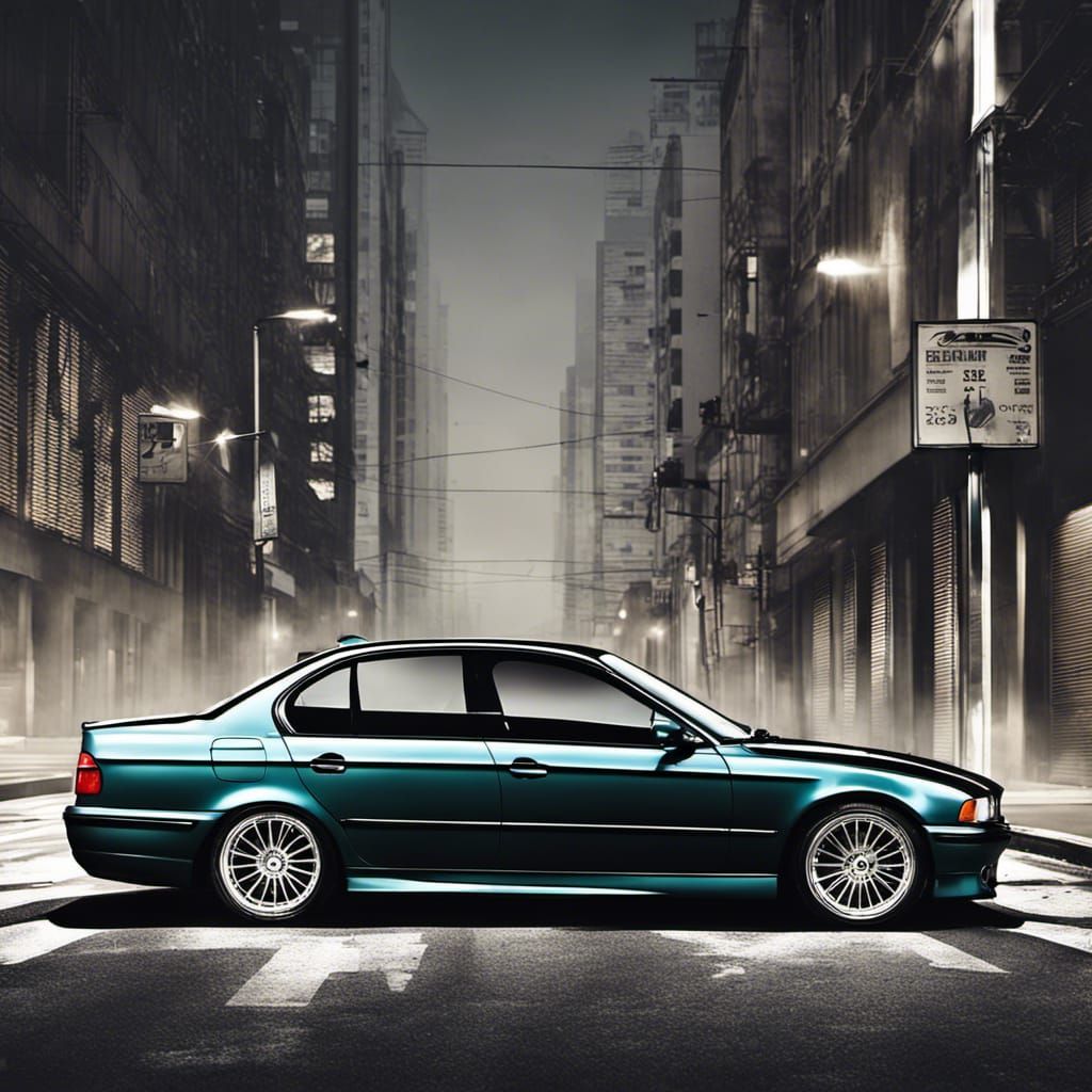 BMW E39 Side Profile on City Street