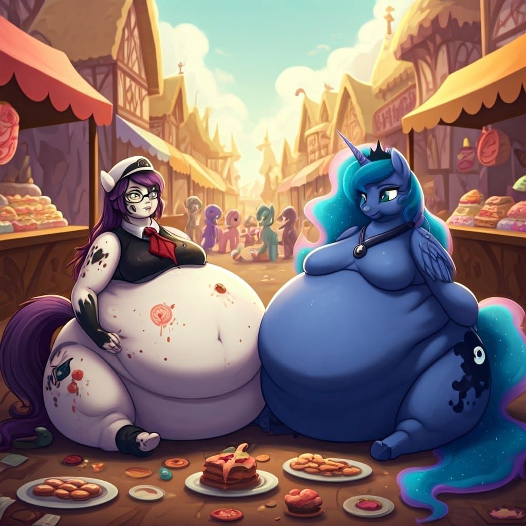 Morbidly Obese Ponies Succumb to Overindulgence in Whimsical...