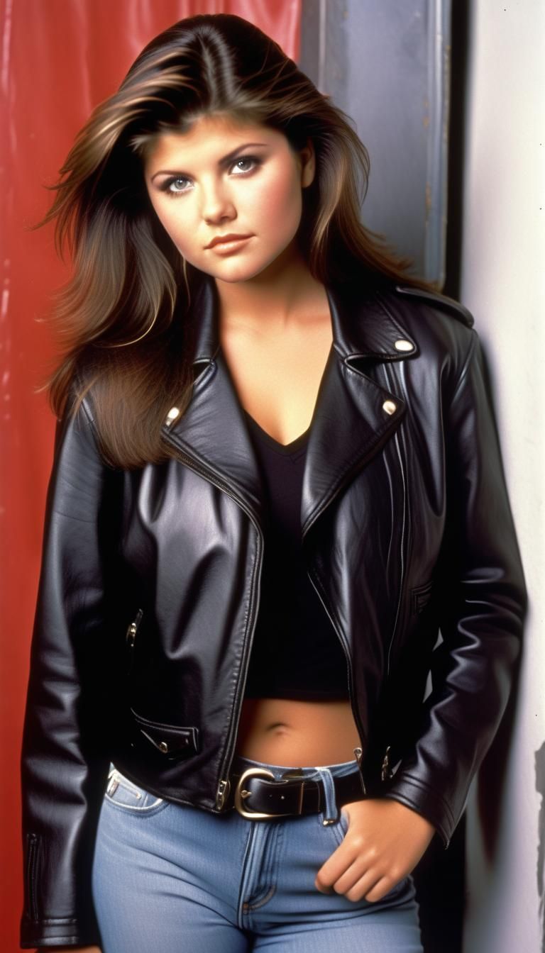 Kelly Kapowski in Leather: An Ultrarealistic 80s Photo