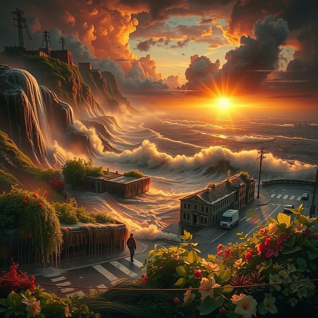 Pop Art: Crying Woman at Sunrise