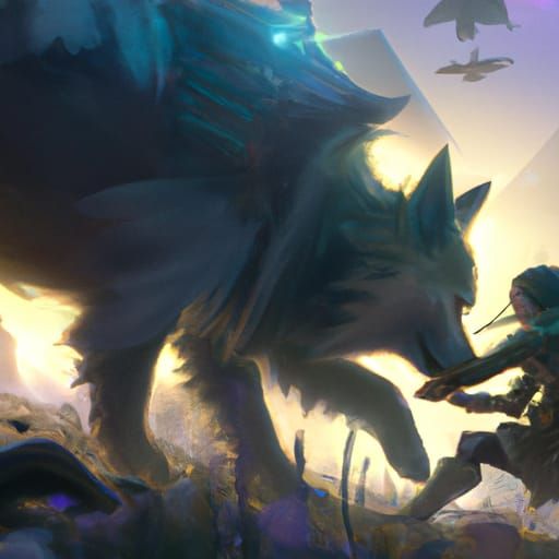 Dog Portrait in Dark Fantasy Style