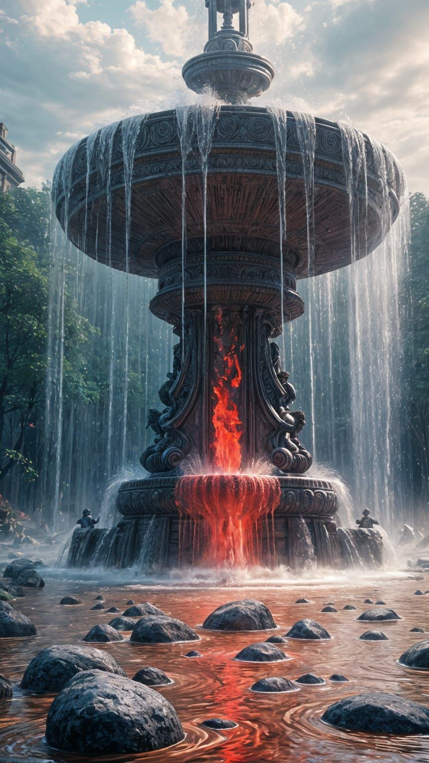 Fountain of Blood in 3D Anime Art