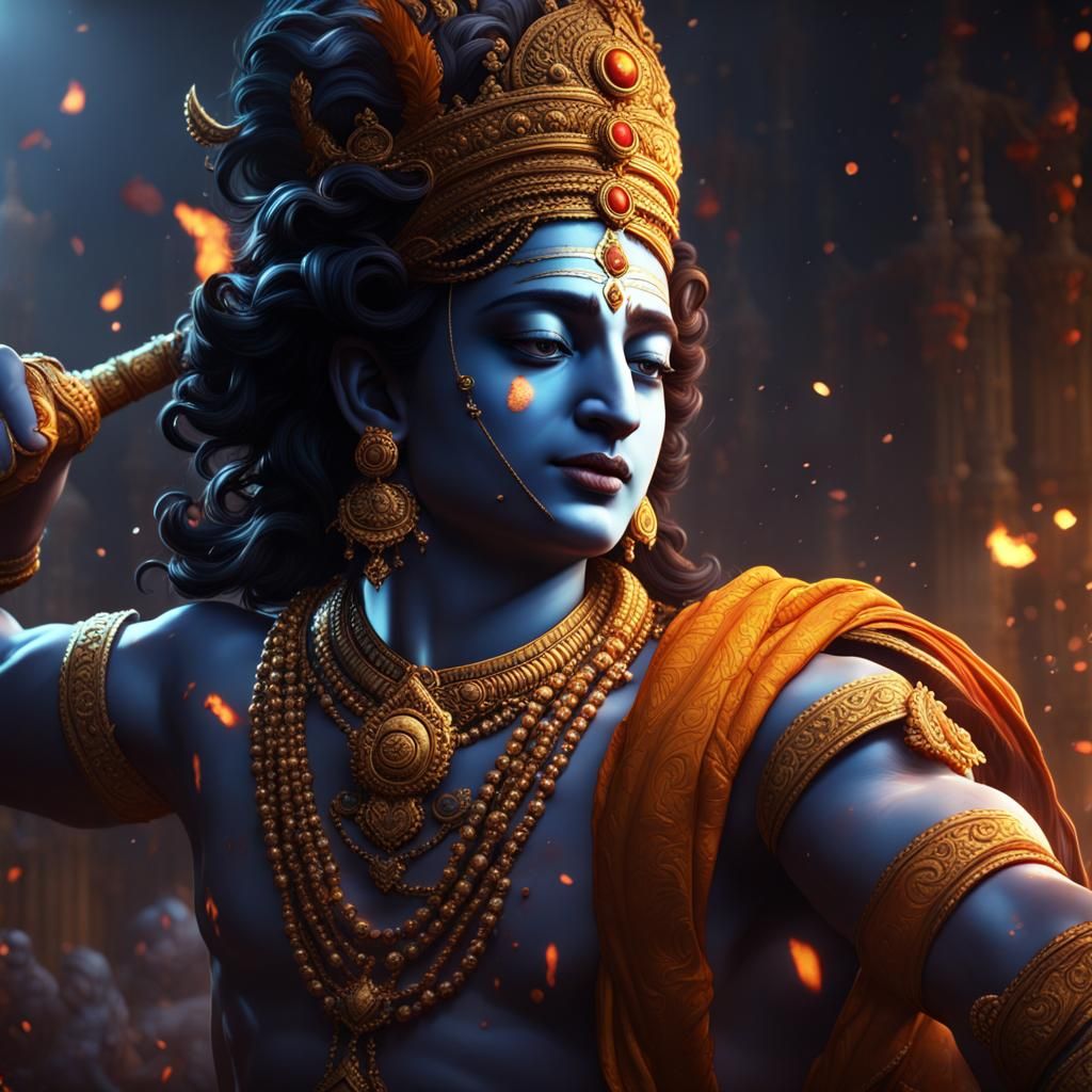 Lord Krishna kills King Kamsa