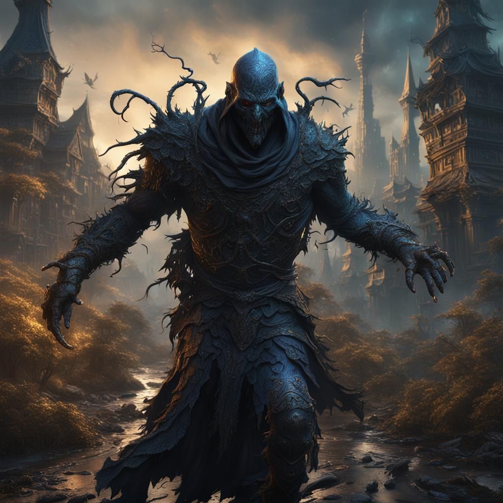 Detailed Matte Painting of Ragman in Deep Color