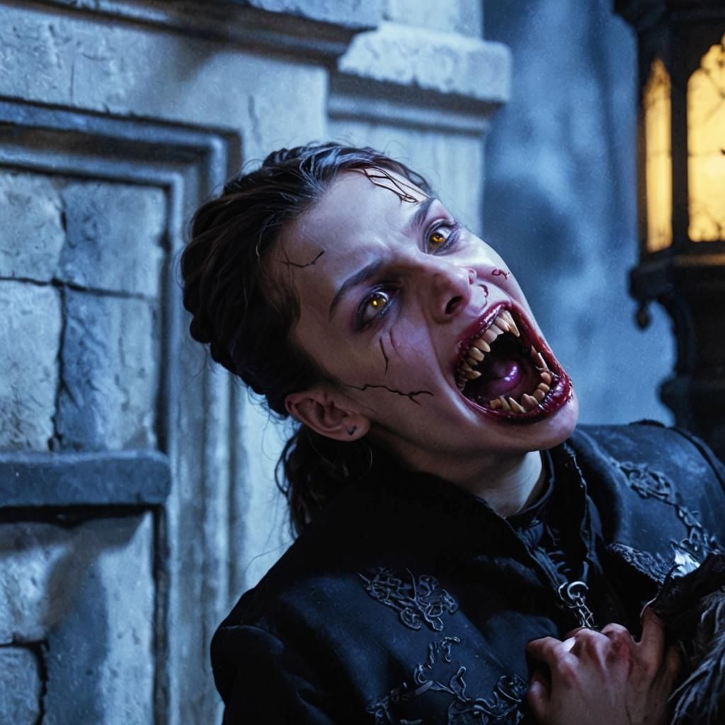 Millie Bobby Brown as Gothic Vampire Portrait