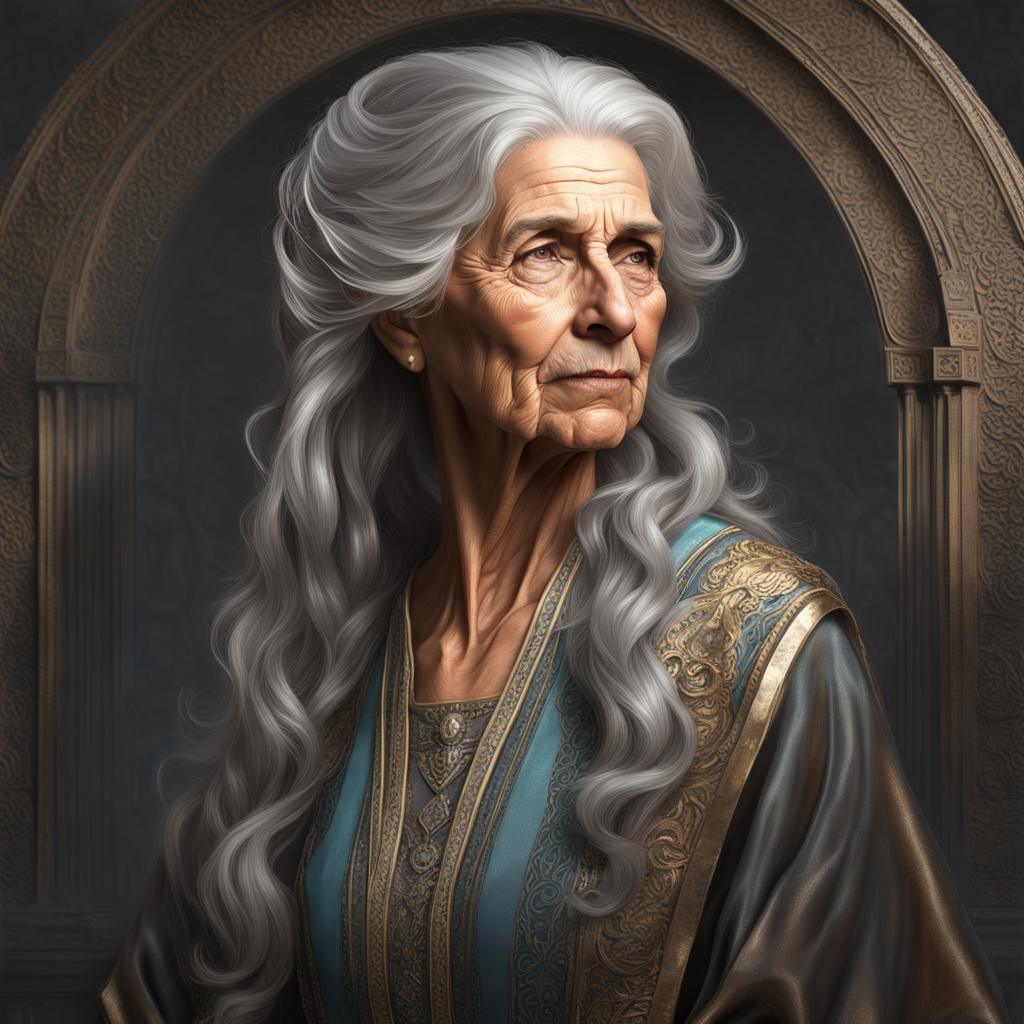 Elegant Grandmother Portrait in Detailed Matte Photography