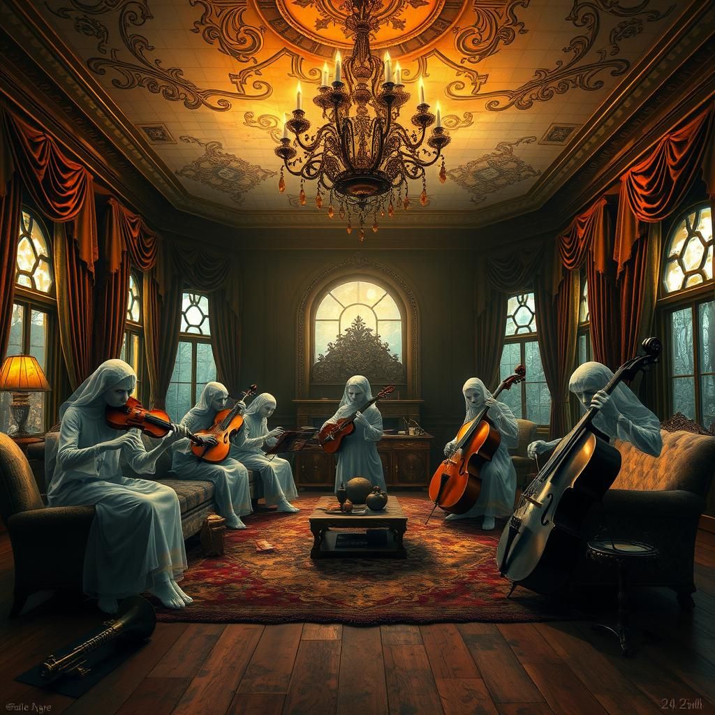 Ghosts' Moonlight Sonata in Abandoned Mansion