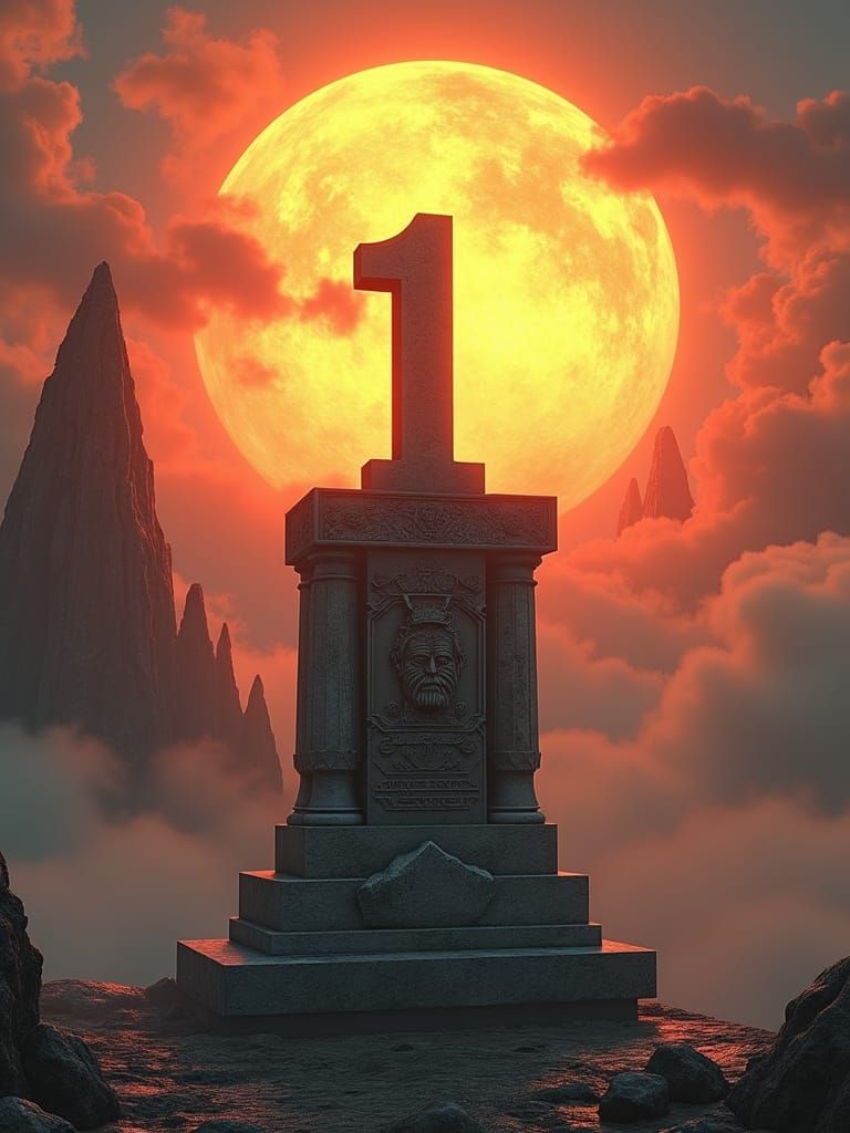 Mystical Sun Rises Over Number One Portrait