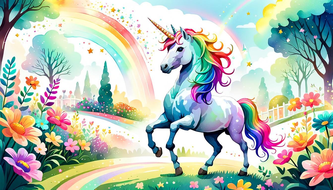 Colorful Unicorn Clip Art Illustration