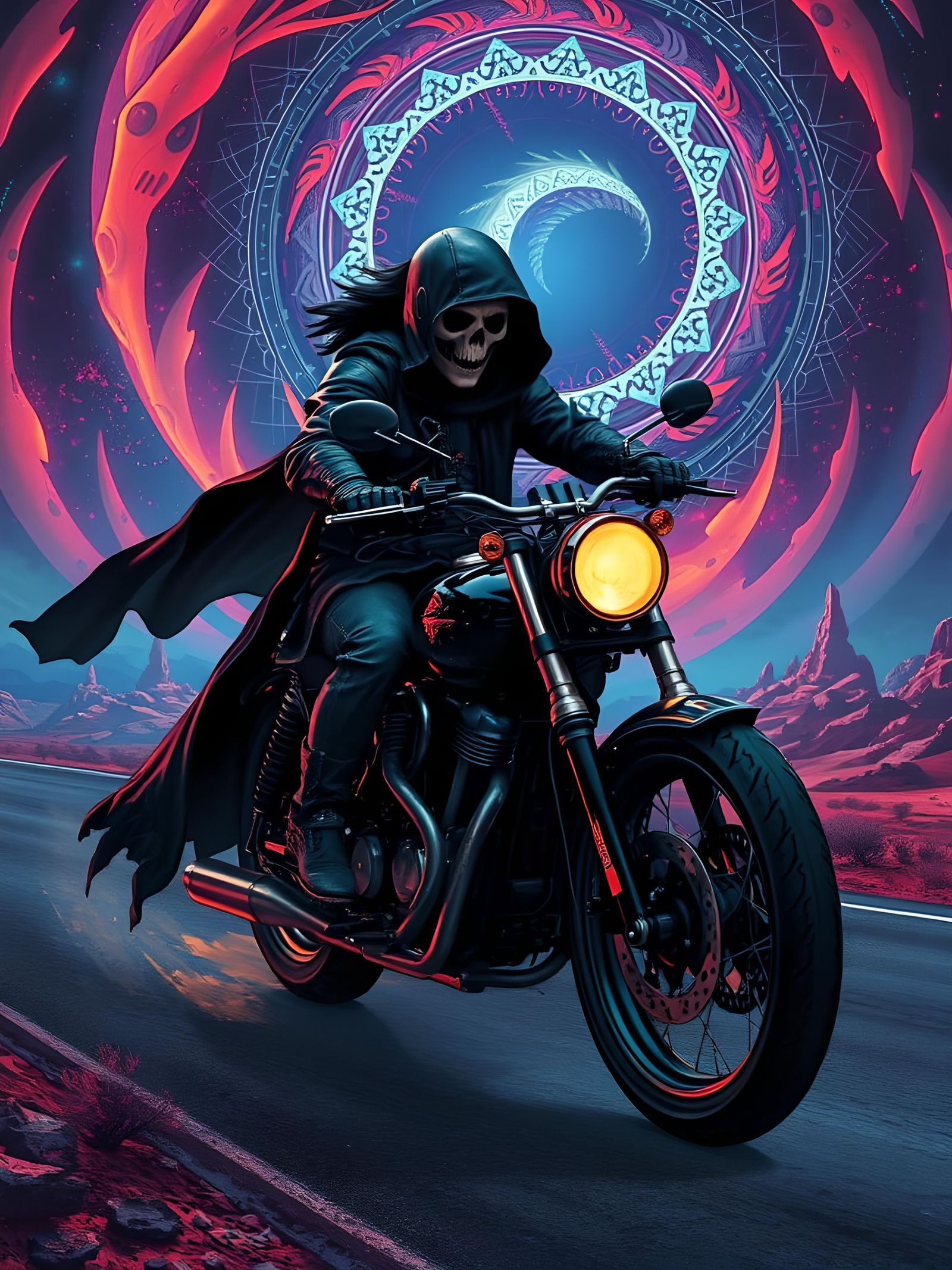 Dark Fantasy Road Pirate Skeleton in Dramatic Style