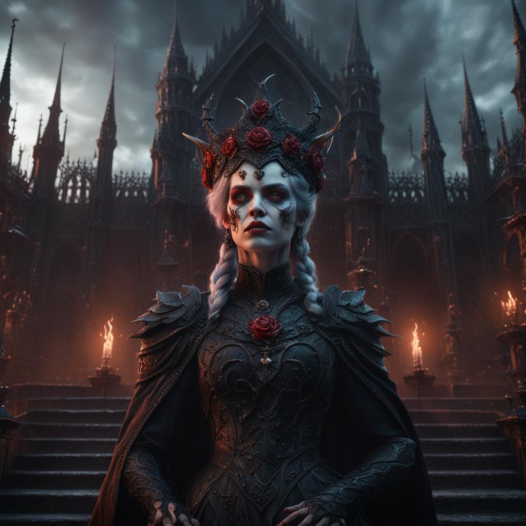 Demonic Gothic Queen in Detailed Matte Painting